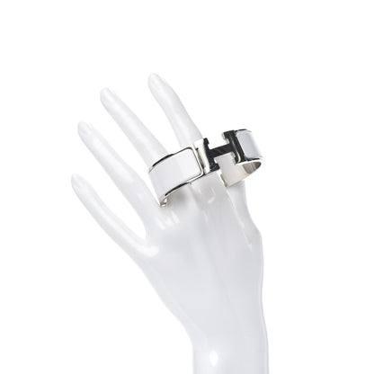 Hermes Enamel Wide Clic Clac H Bracelet GM White 2 of 5