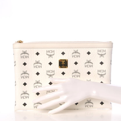 MCM Visetos Medium Heritage Pouch White 2 of 10