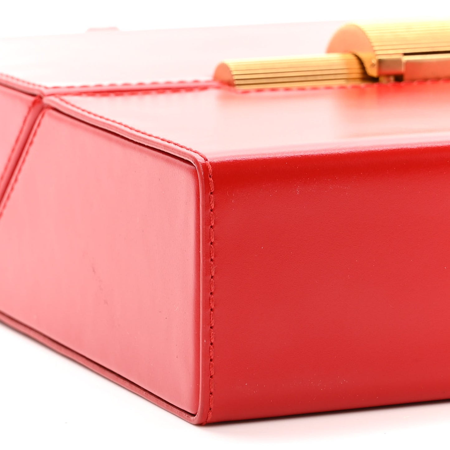 Calfskin Daisey Box Clutch Red