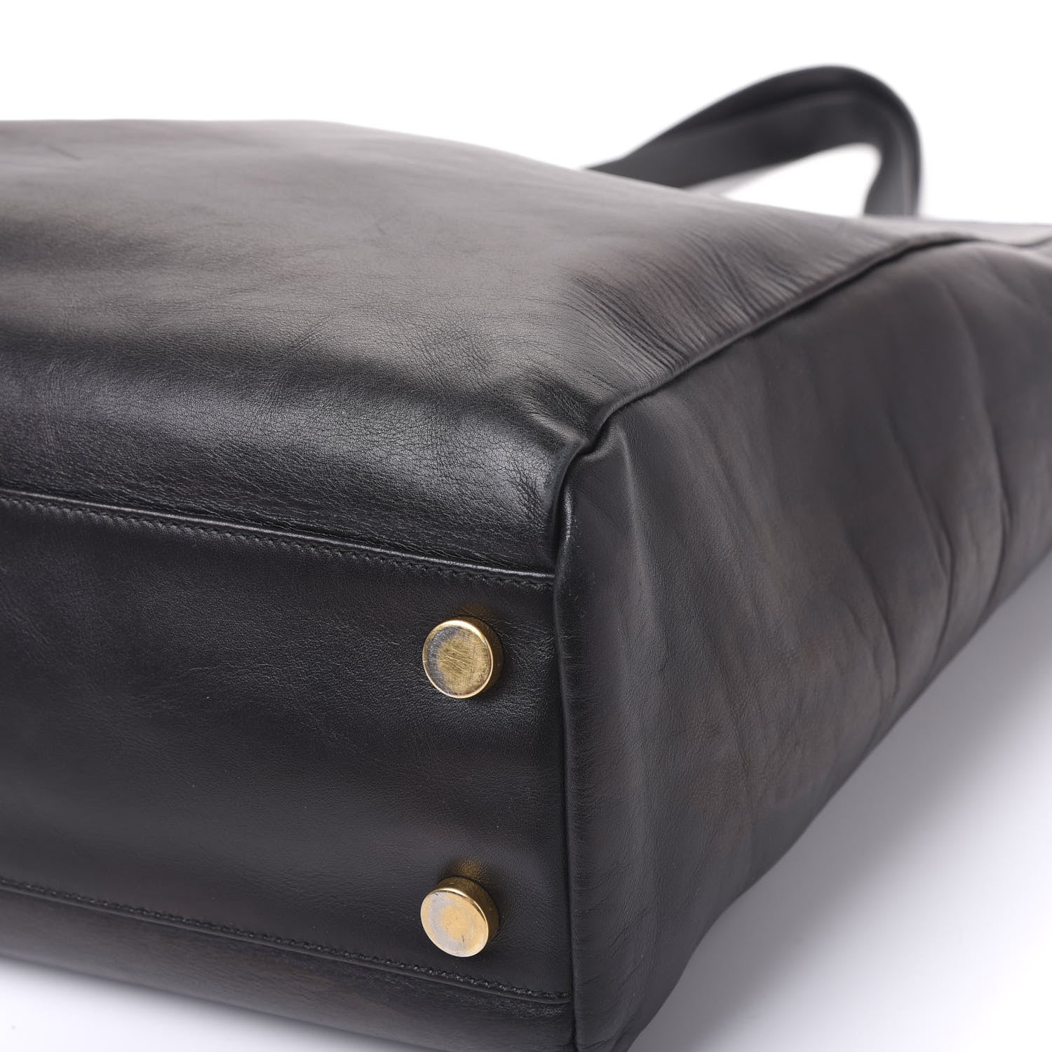 Saint Laurent Calfskin Suede North South Reversible Shopping Tote Black 8 of 10