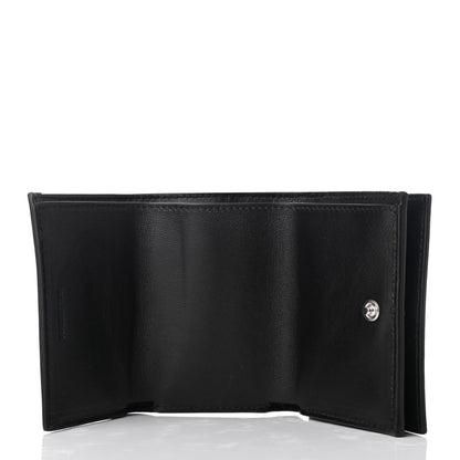 Balenciaga Smooth Calfskin Gradient Logo Mini Cash Tri-Fold Wallet Black Grey 5 of 8