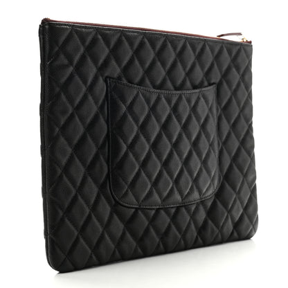 Chanel Caviar Quilted Large Cosmetic Case Black 3 of 7