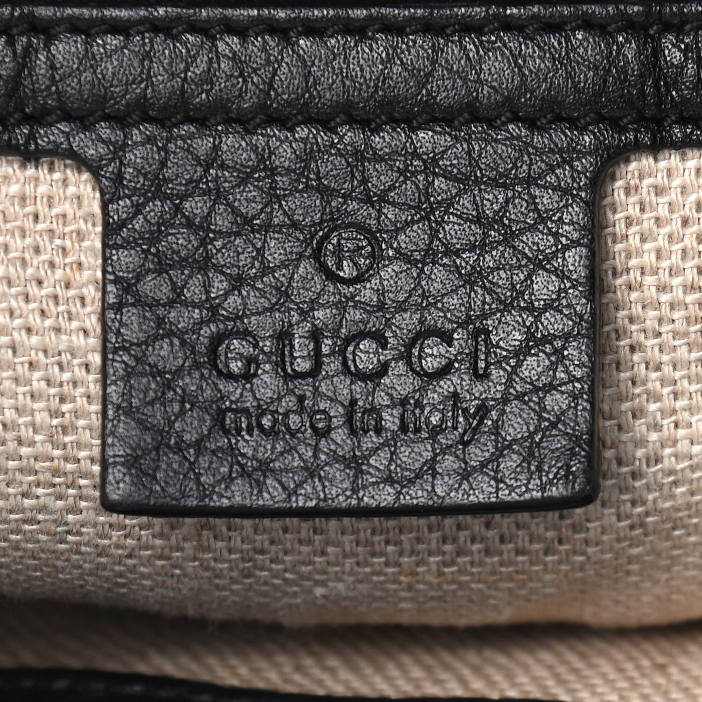 GG Monogram Calfskin Bucket Bag Black