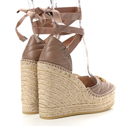 Gucci Nappa Matelasse GG Marmont Ankle Wrap Platform 35/120mm Espadrille Wedges 36 Porcelain Rose 5 of 10