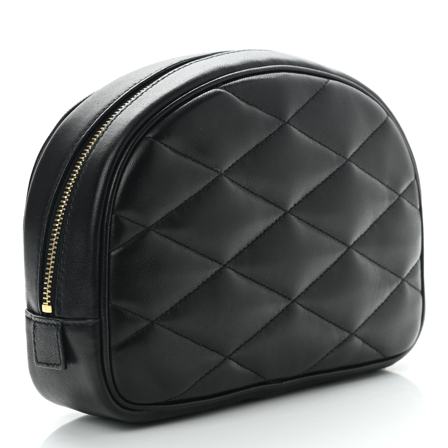 Lambskin Quilted Lolita Cosmetic Pouch Black
