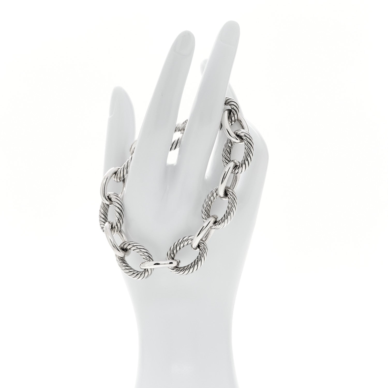 David Yurman Sterling Silver 17mm Extra Large Oval Link Bracelet 2 of 4