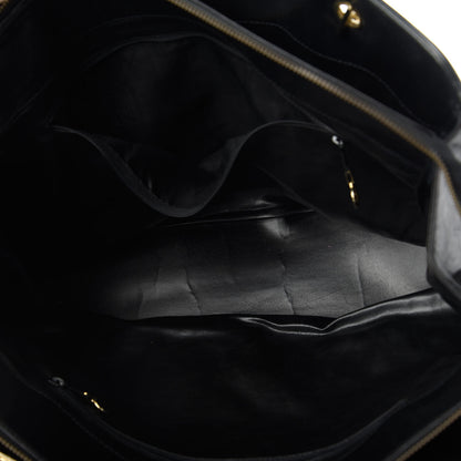 Chanel Calfskin Stitched XL Weekender Black 5 of 10