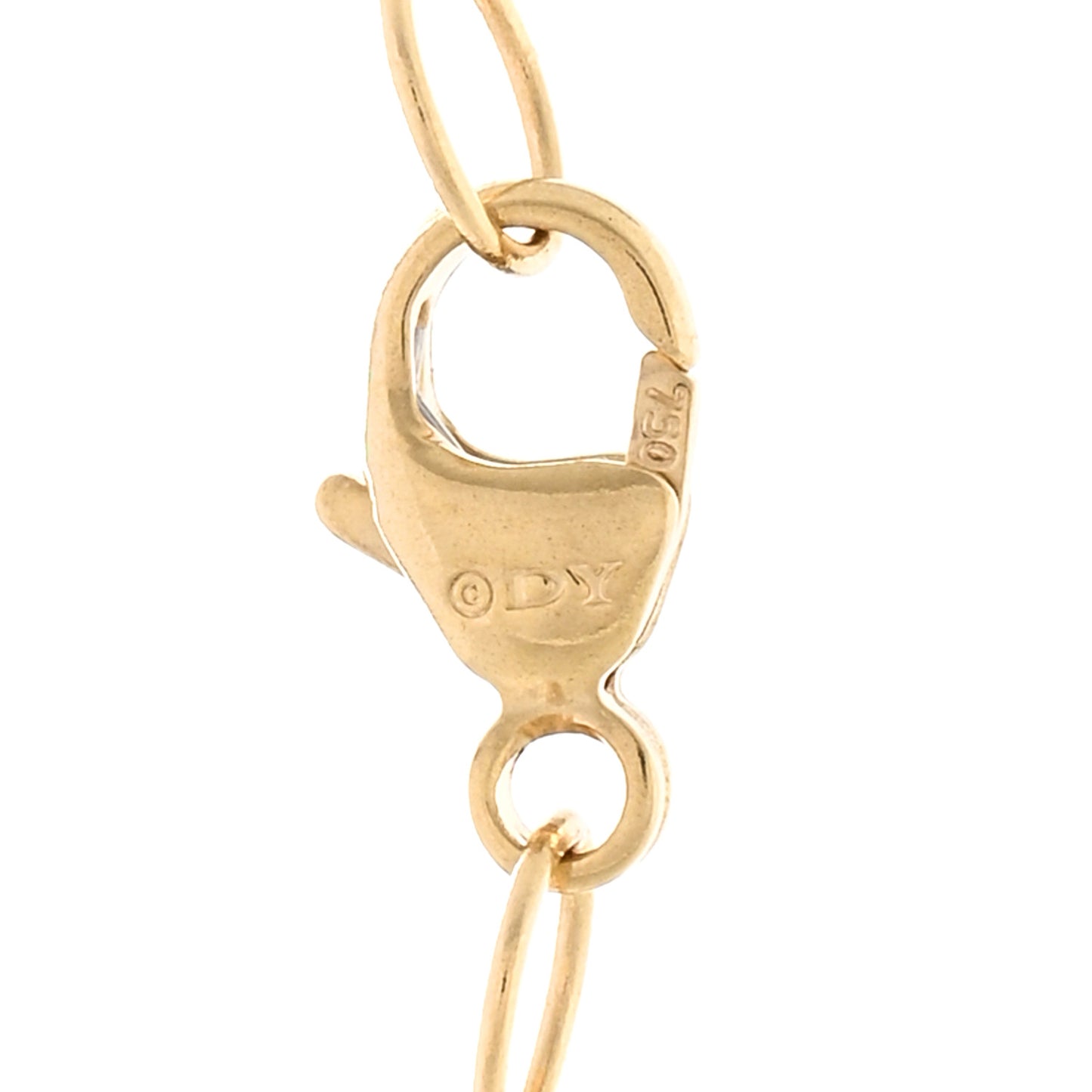 18K Yellow Gold Diamond Initial U Charm Necklace