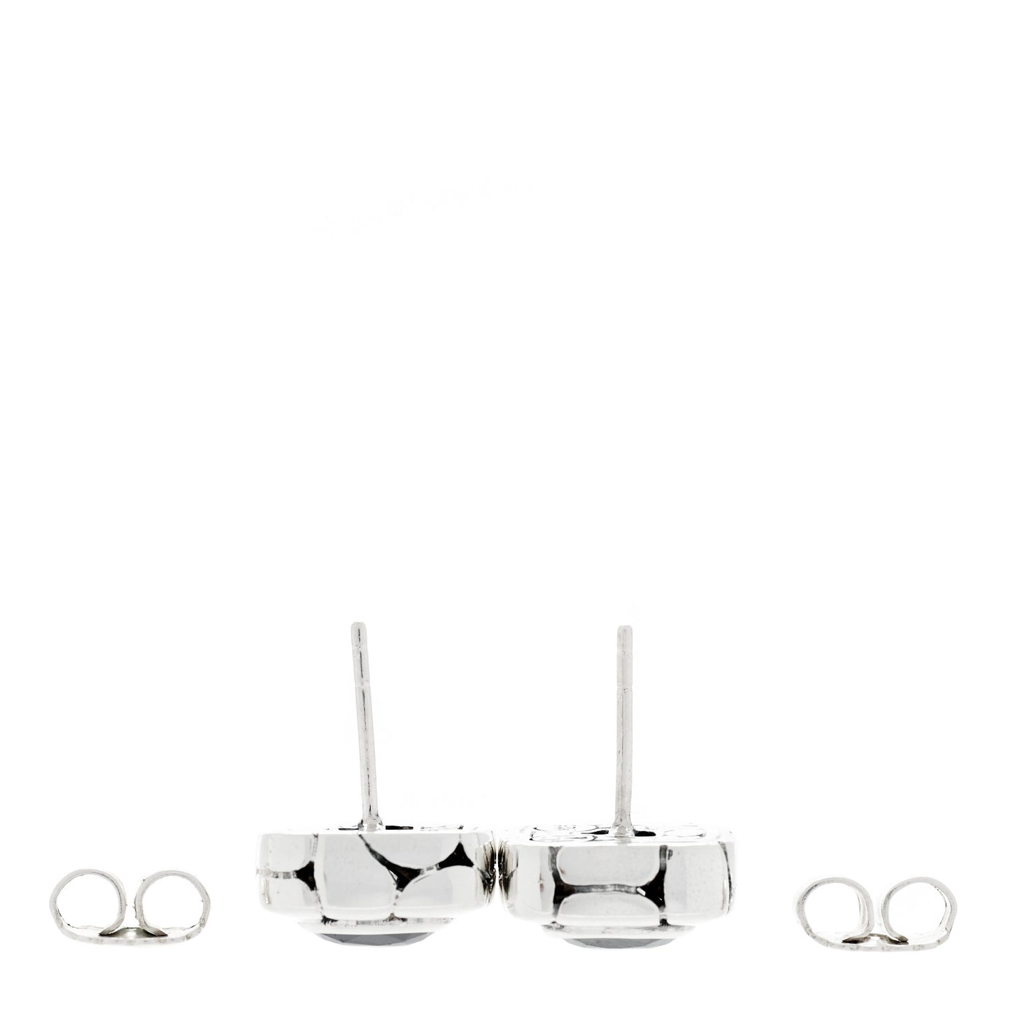 Sterling Silver Hematine Batu Kali Square Earrings