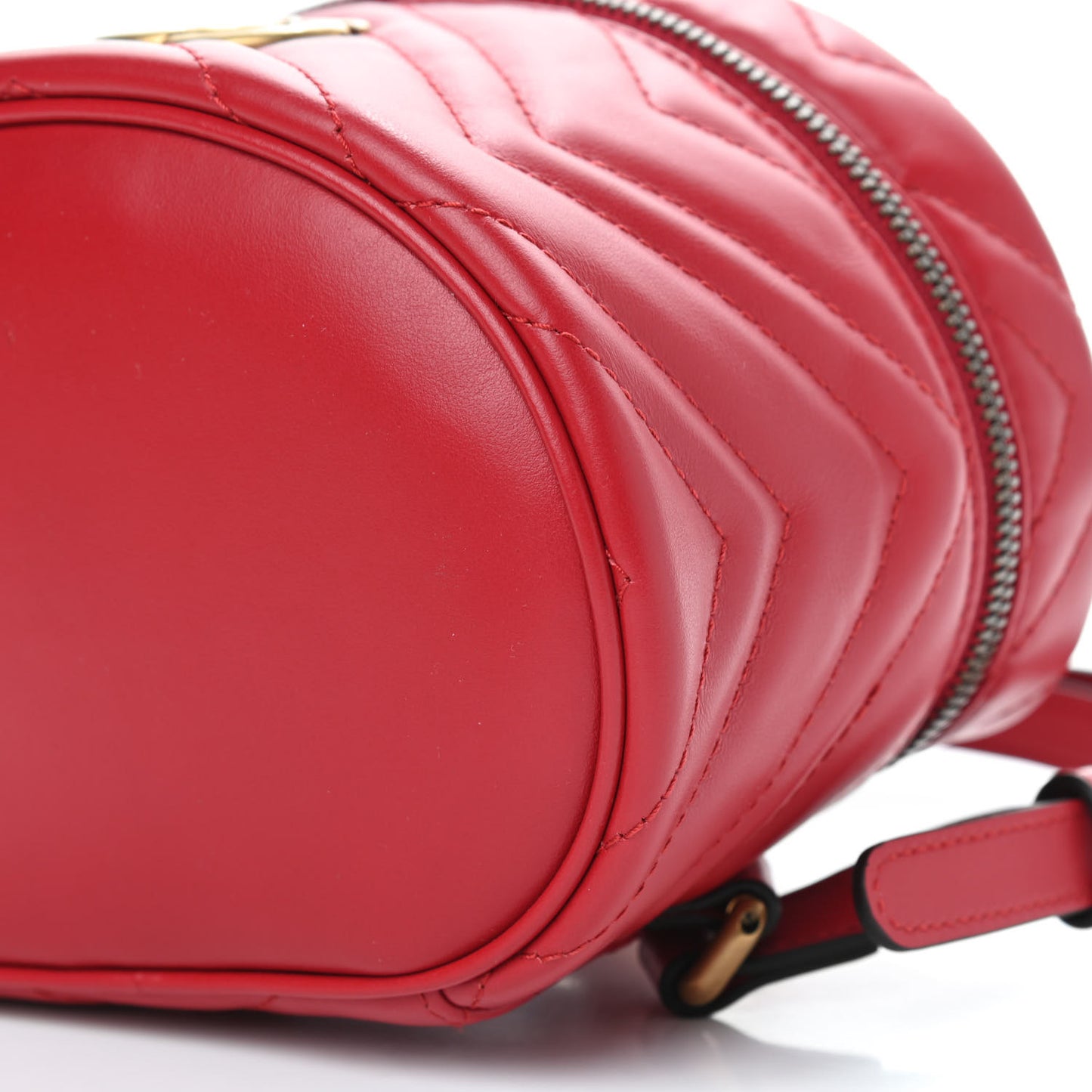 Calfskin Matelasse Mini GG Marmont Round Backpack Hibiscus Red