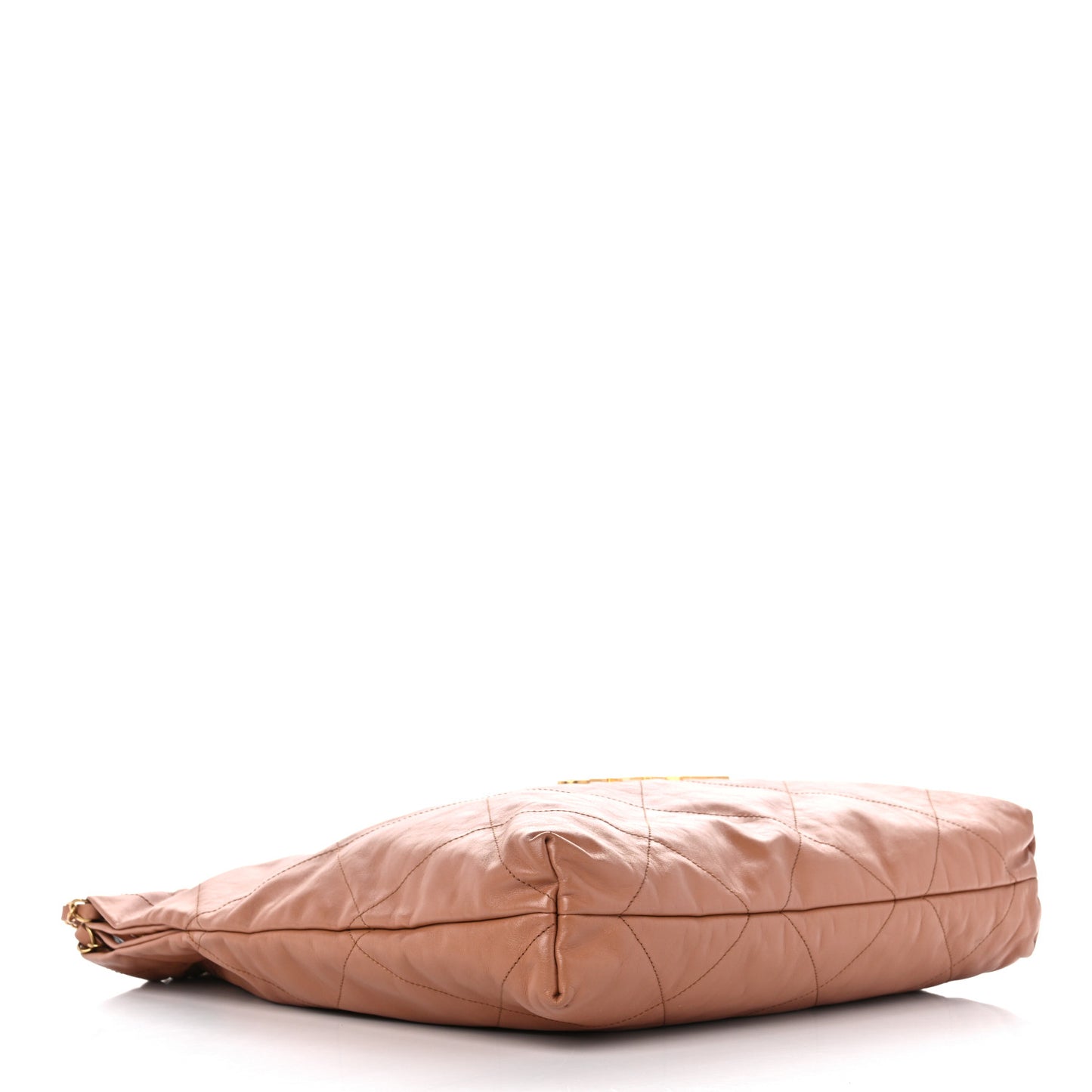 Shiny Calfskin Quilted Small Chanel 22 Camel