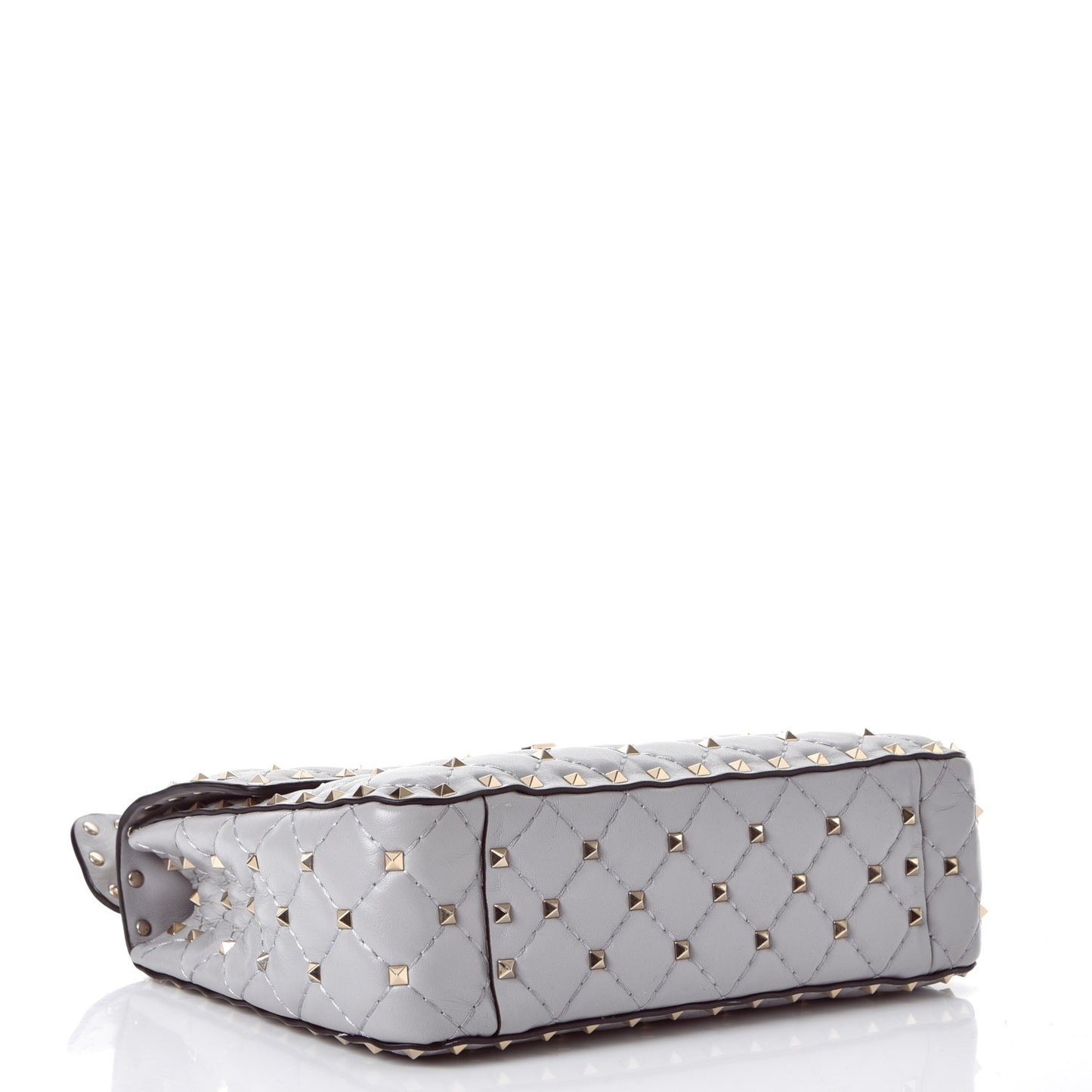 Nappa Medium Rockstud Spike Shoulder Bag Pastel Grey