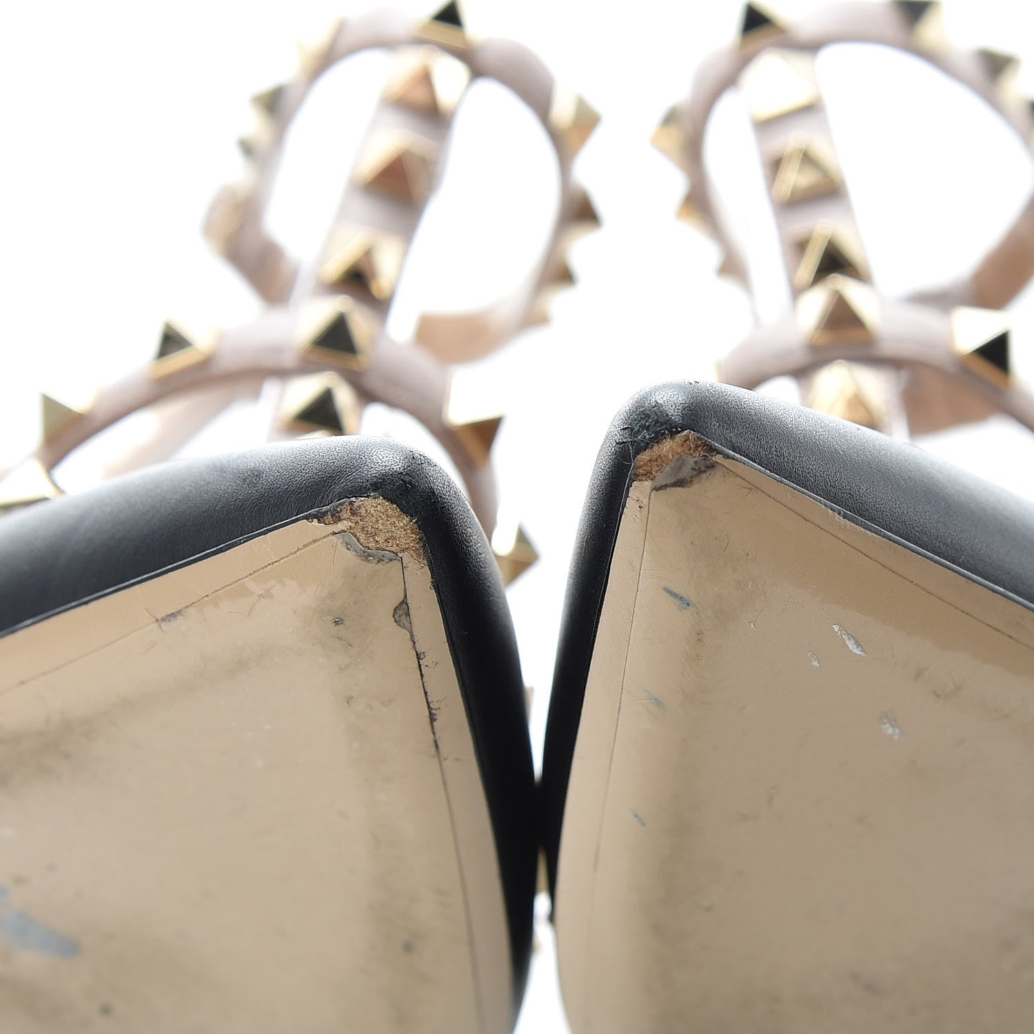 Valentino Garavani Nappa Rockstud Ankle Strap Pumps 37 Black Poudre 8 of 12