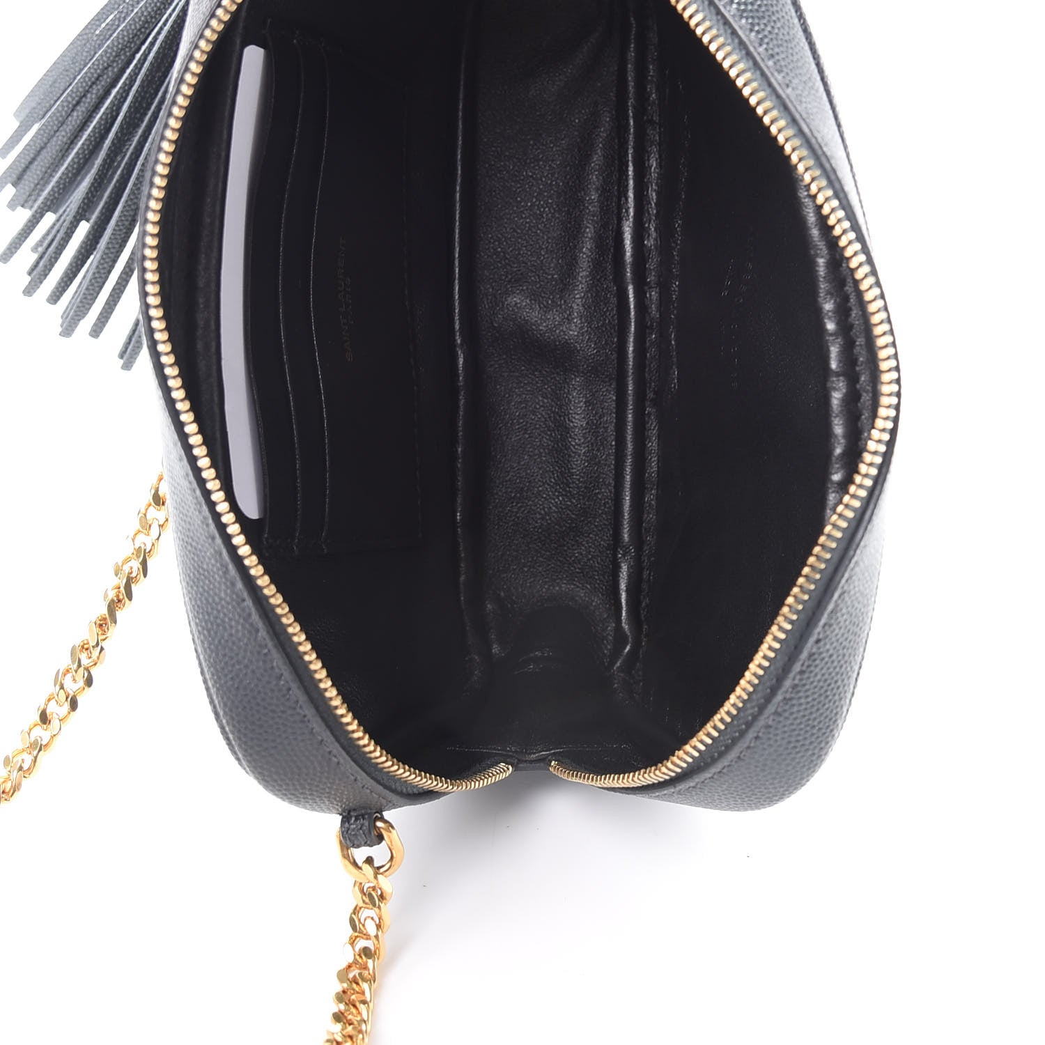 Saint Laurent Grain De Poudre Matelasse Monogram Mini Lou Camera Bag Dark Smog 5 of 11