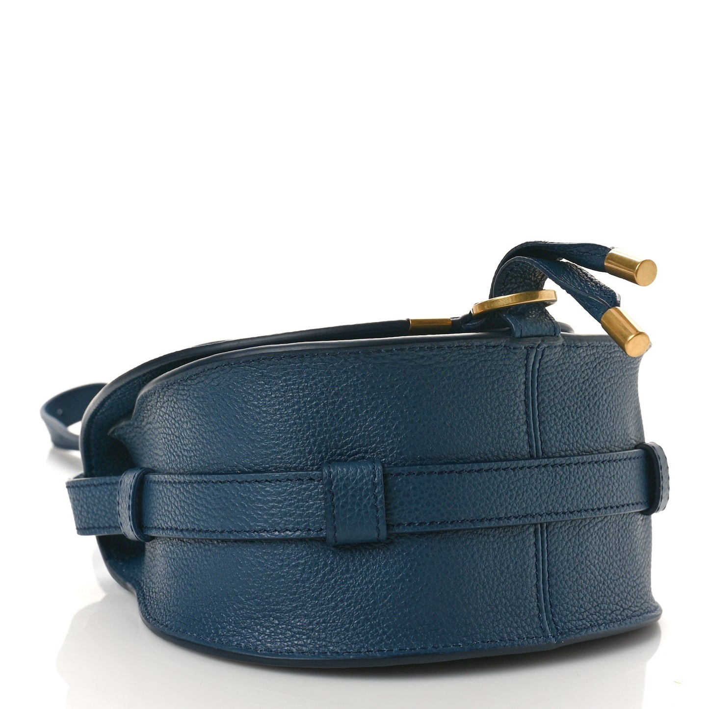 Grained Calfskin Small Marcie Saddle Bag Navy