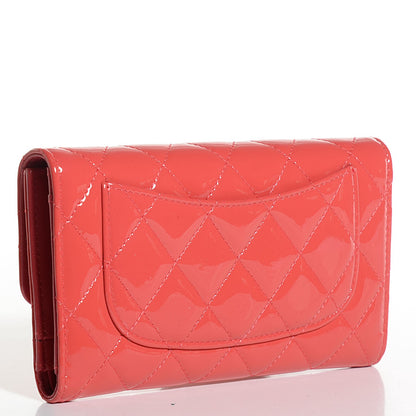 Chanel Patent Quilted Large Flap Wallet Rose Fonce 3 of 8