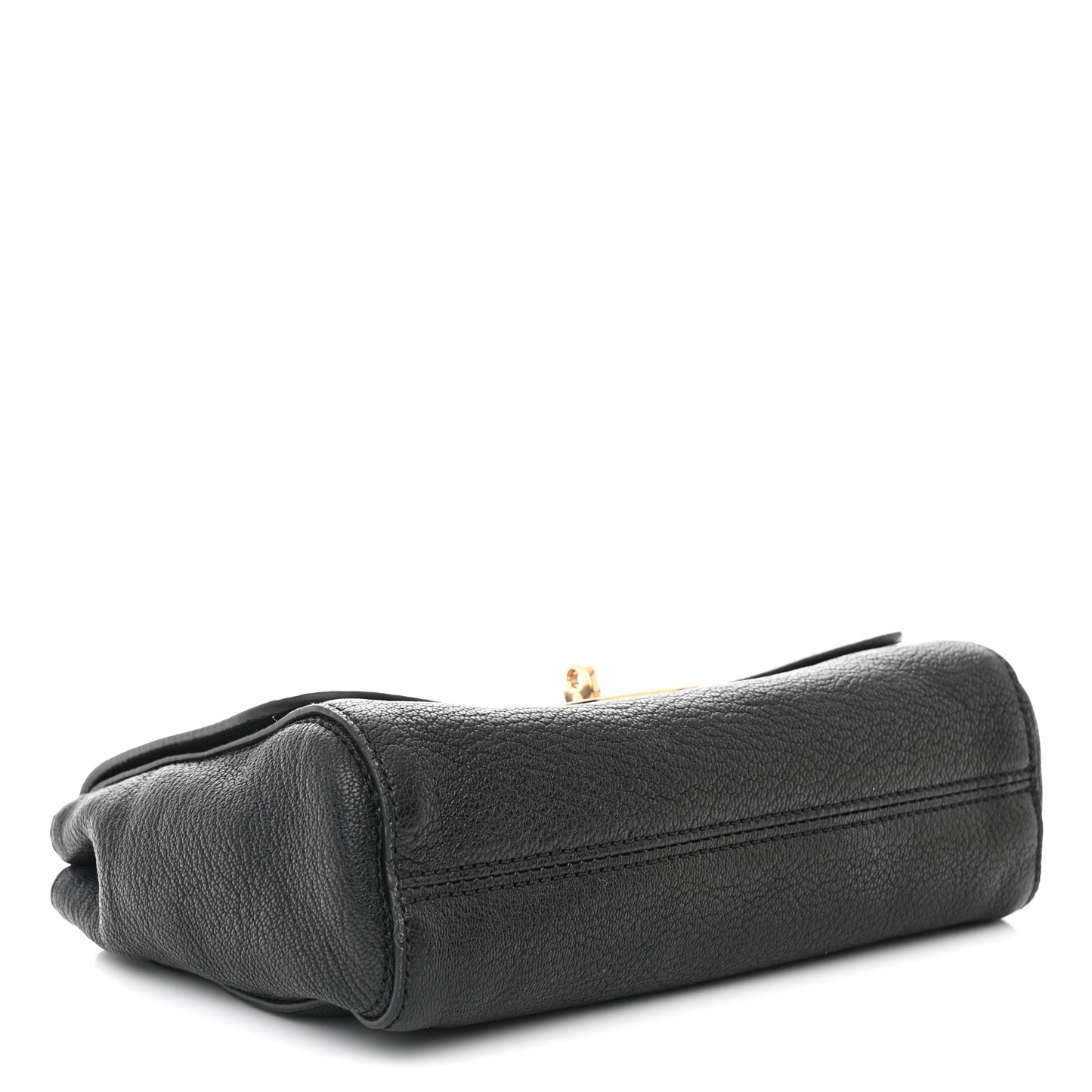 Glossy Goatskin Small Lily Flap Black