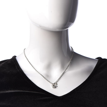 David Yurman Sterling Silver Diamond Cable Collectibles Lock and Key Charm Pendant Necklace 2 of 7