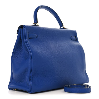 Hermes Togo Kelly Retourne 35 Bleu Electrique 3 of 12