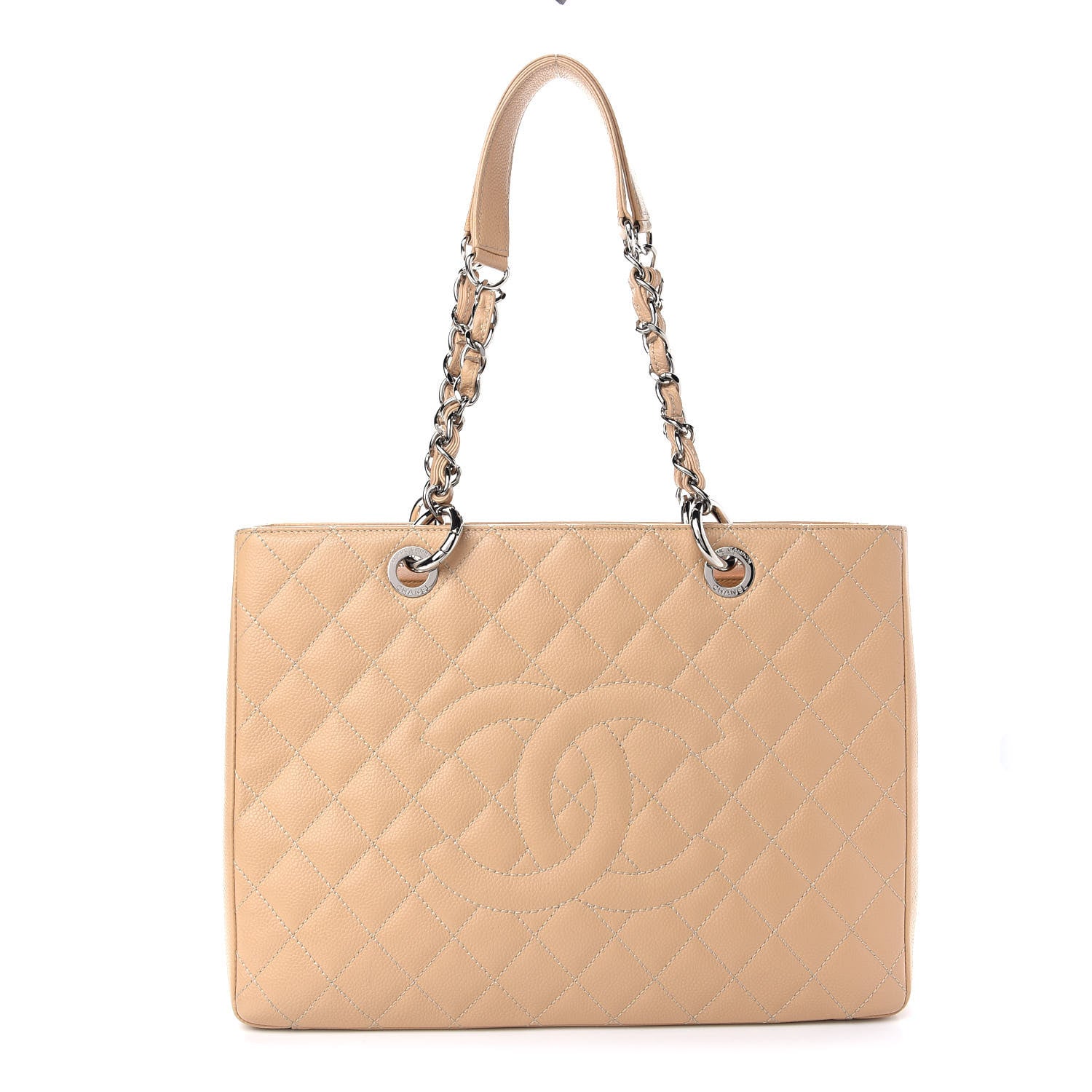 Chanel Caviar Quilted Grand Shopping Tote GST Beige 1 of 10
