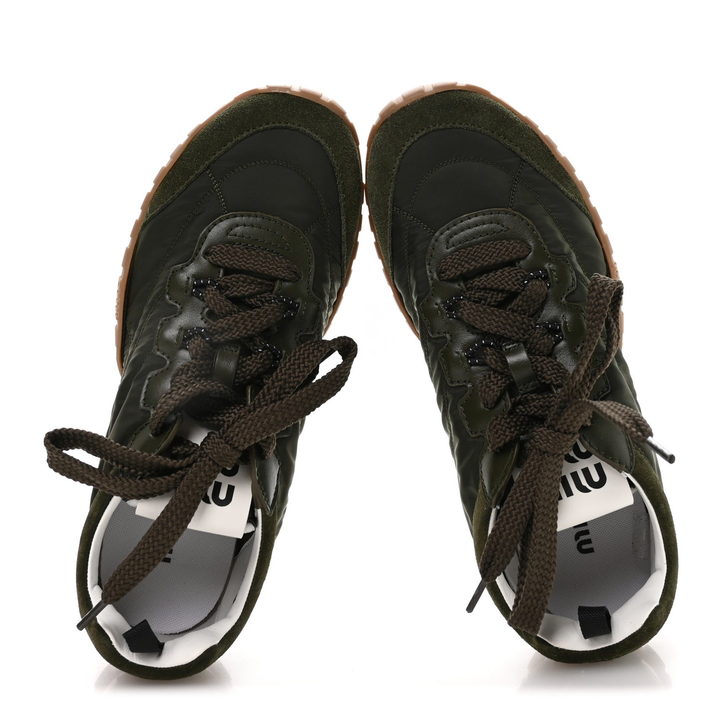 Nylon Suede Womens Tyre Sneakers 36.5 Loden Green