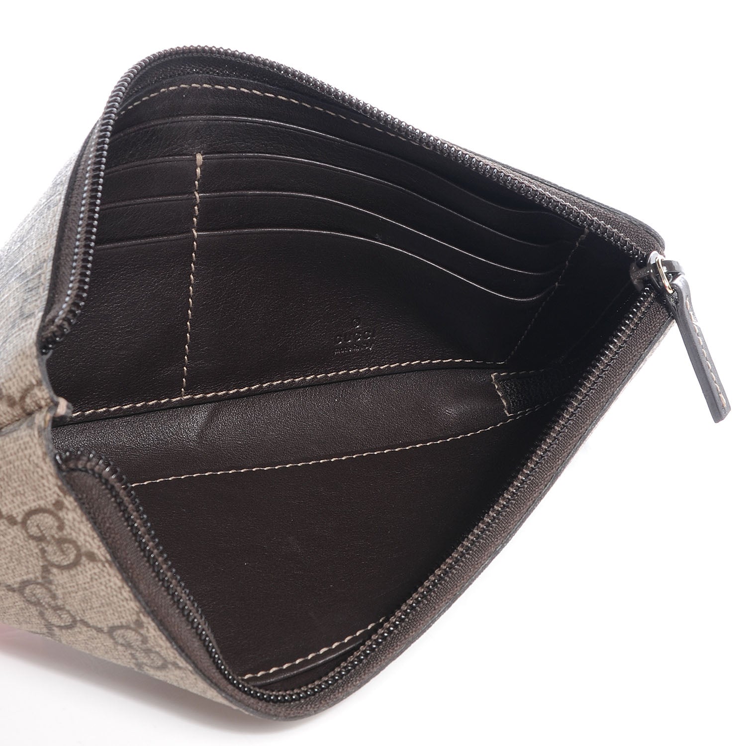 Gucci Wallet GG Monogram Zip Around Canvas Brown 6 of 8
