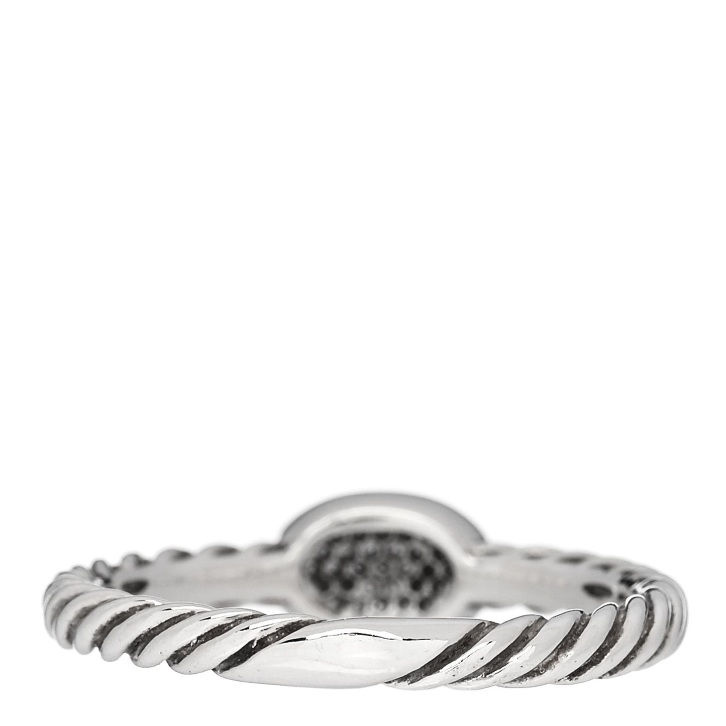 Sterling Silver Diamond Pave Cable Classics Oval Ring 54 7