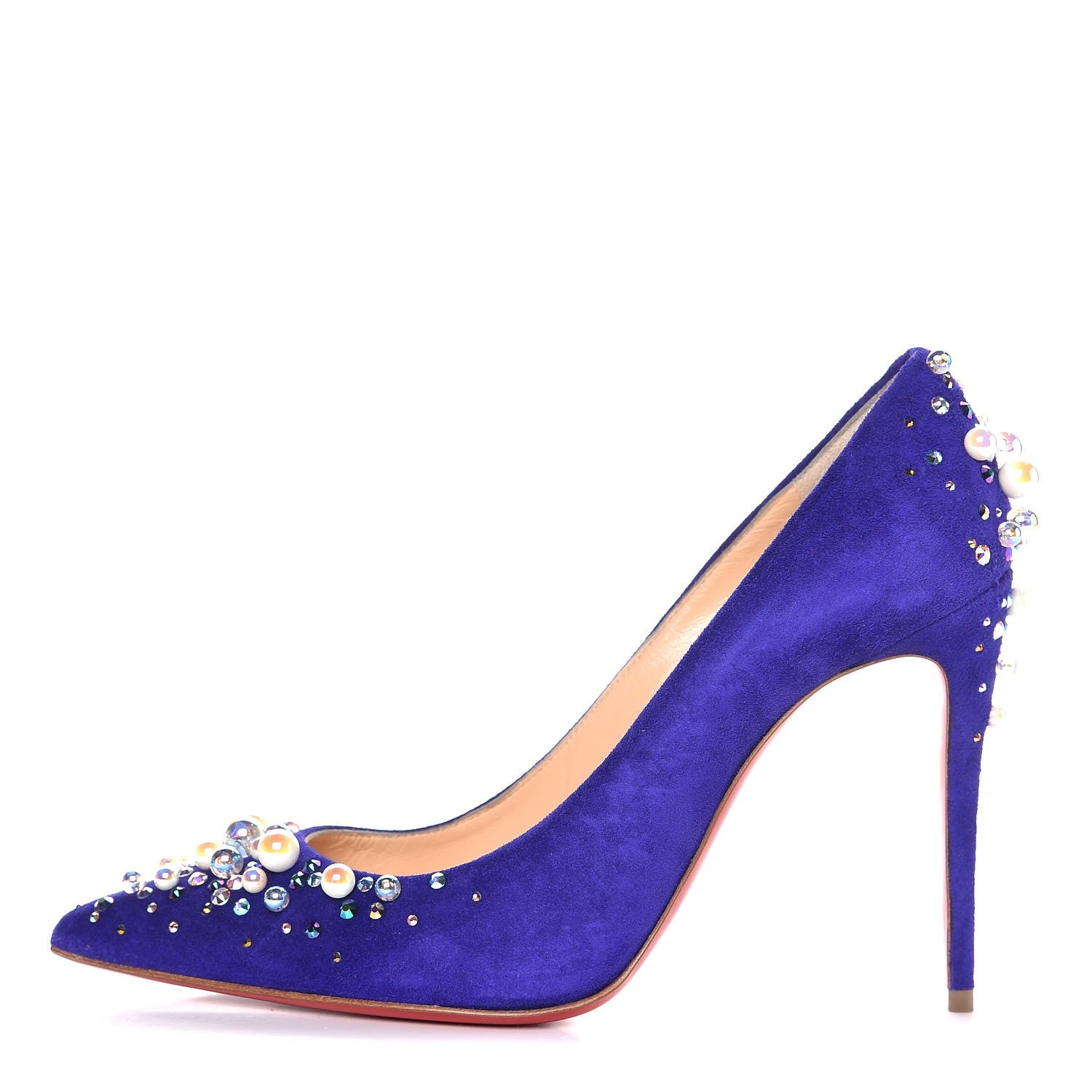 Christian Louboutin Suede Candidate 100 Pumps 37.5 Purple 1 of 8