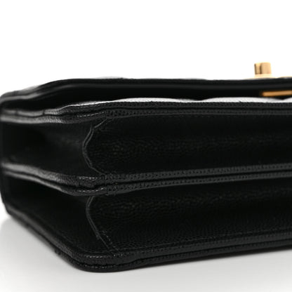 Chanel Shiny Caviar Quilted Flap Charm Wallet On Chain WOC Black 11 of 13