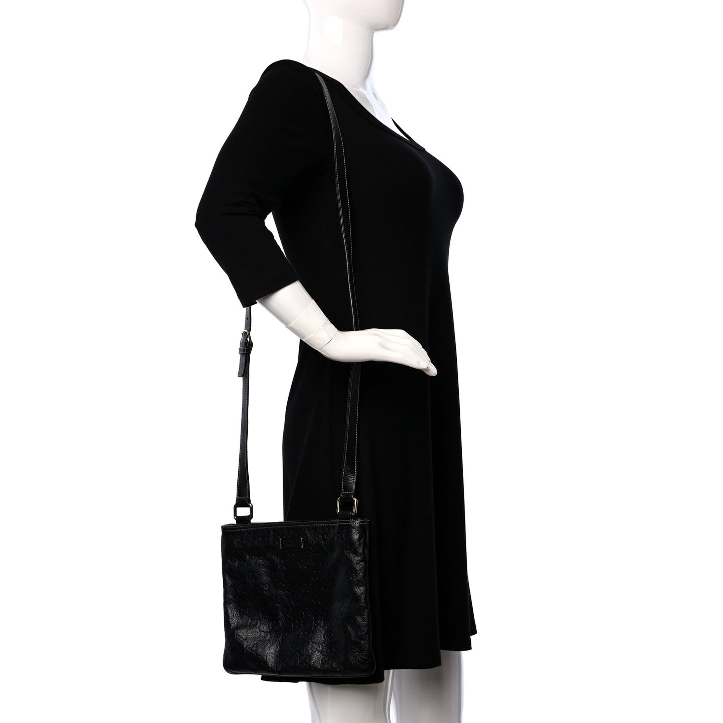 Guccissima Small Flat Messenger Bag Black