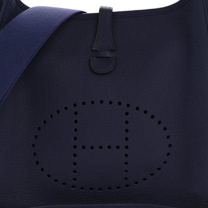 Hermes Taurillon Clemence Evelyne III PM Bleu Encre 8 of 12