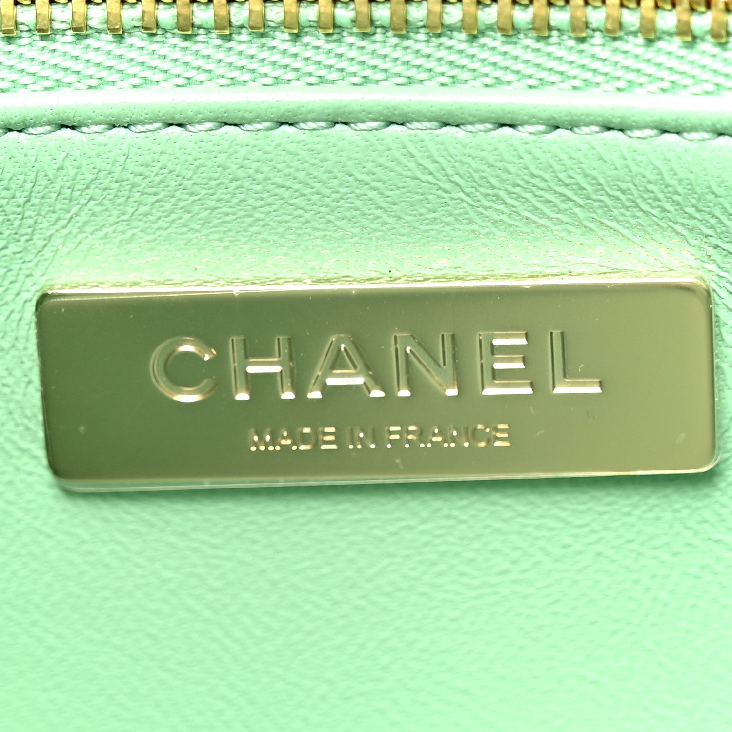 Chanel Shiny Lambskin Quilted Mini 31 Shopping Bag Light Green 6 of 11