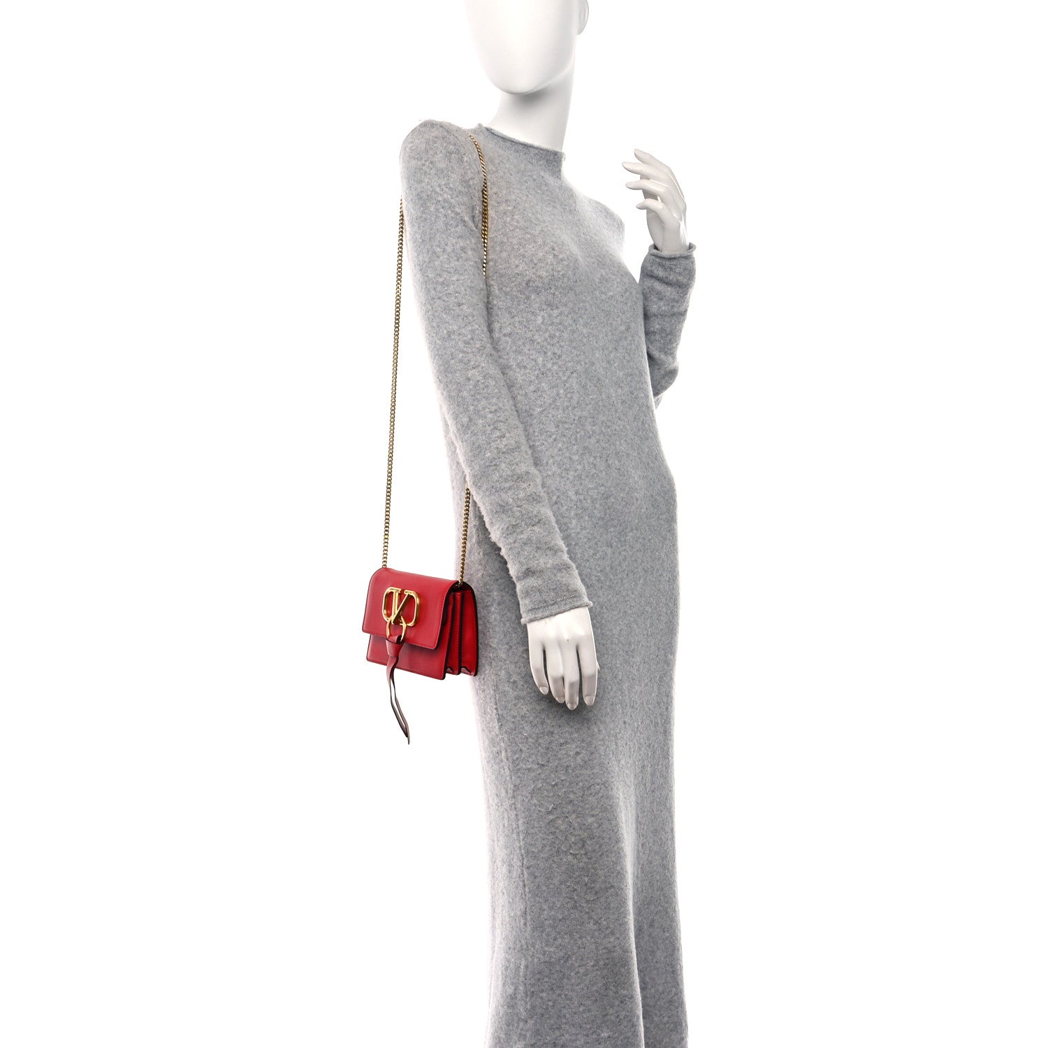 Valentino Garavani Smooth Calfskin Mini VRing Crossbody Bag Rouge Pur 2 of 8