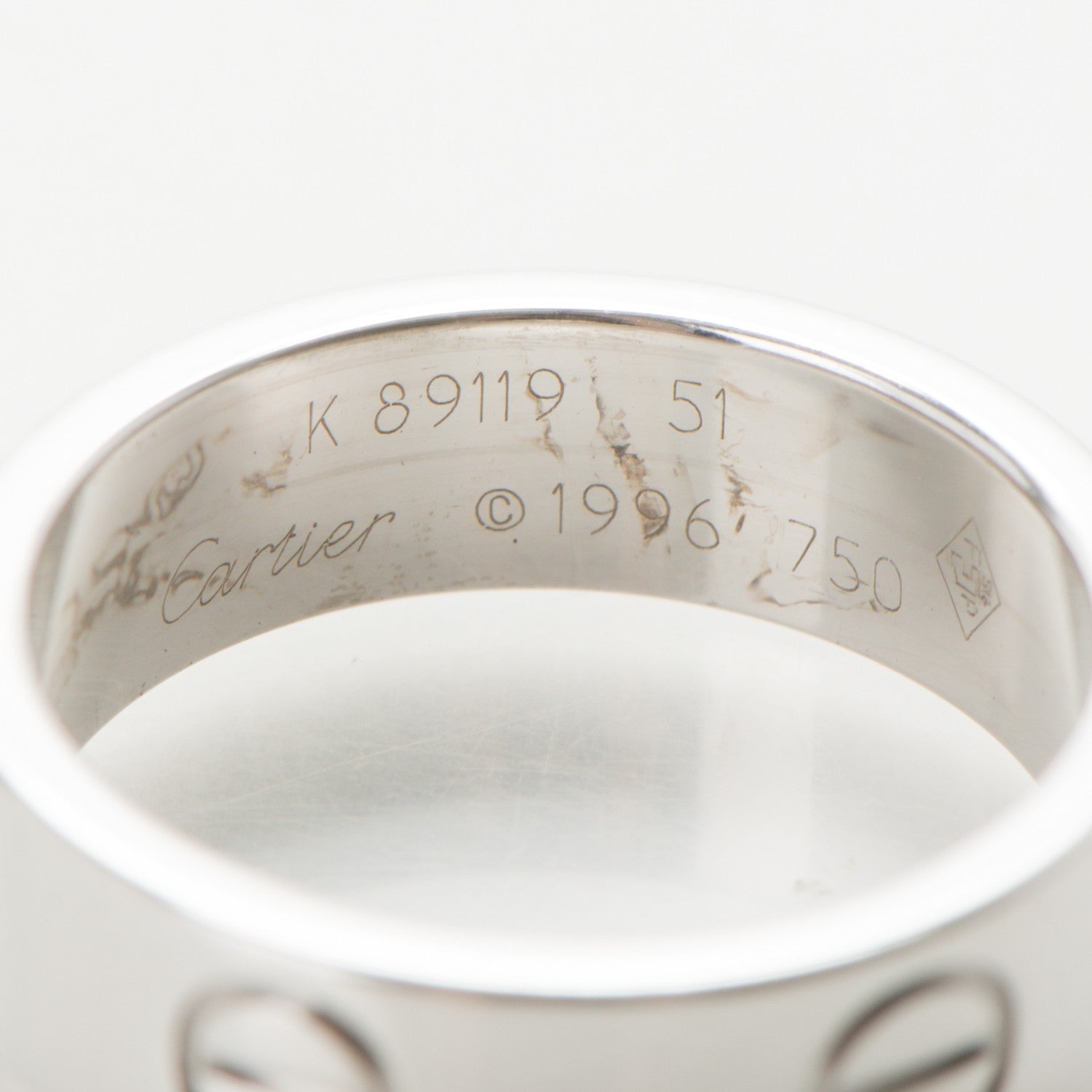 Cartier 18K White Gold 5.5mm LOVE Ring 51 5.75 4 of 4