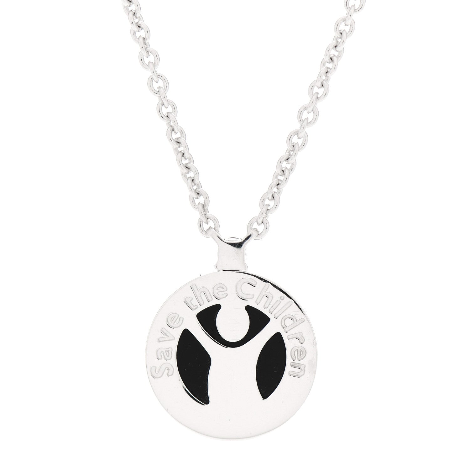 Bulgari Sterling Silver Black Onyx Ruby Save The Children Anniversary Pendant Necklace 6 of 7