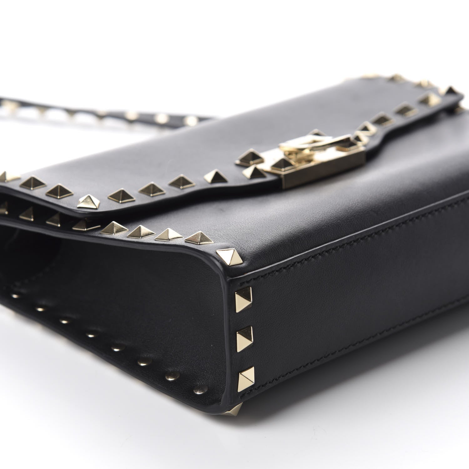Valentino Garavani Vitello Medium Rockstud Flip Lock Crossbody Bag Black 6 of 13