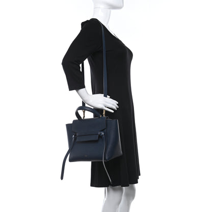 Celine Baby Grained Calfskin Micro Belt Bag Abyss Blue 2 of 13