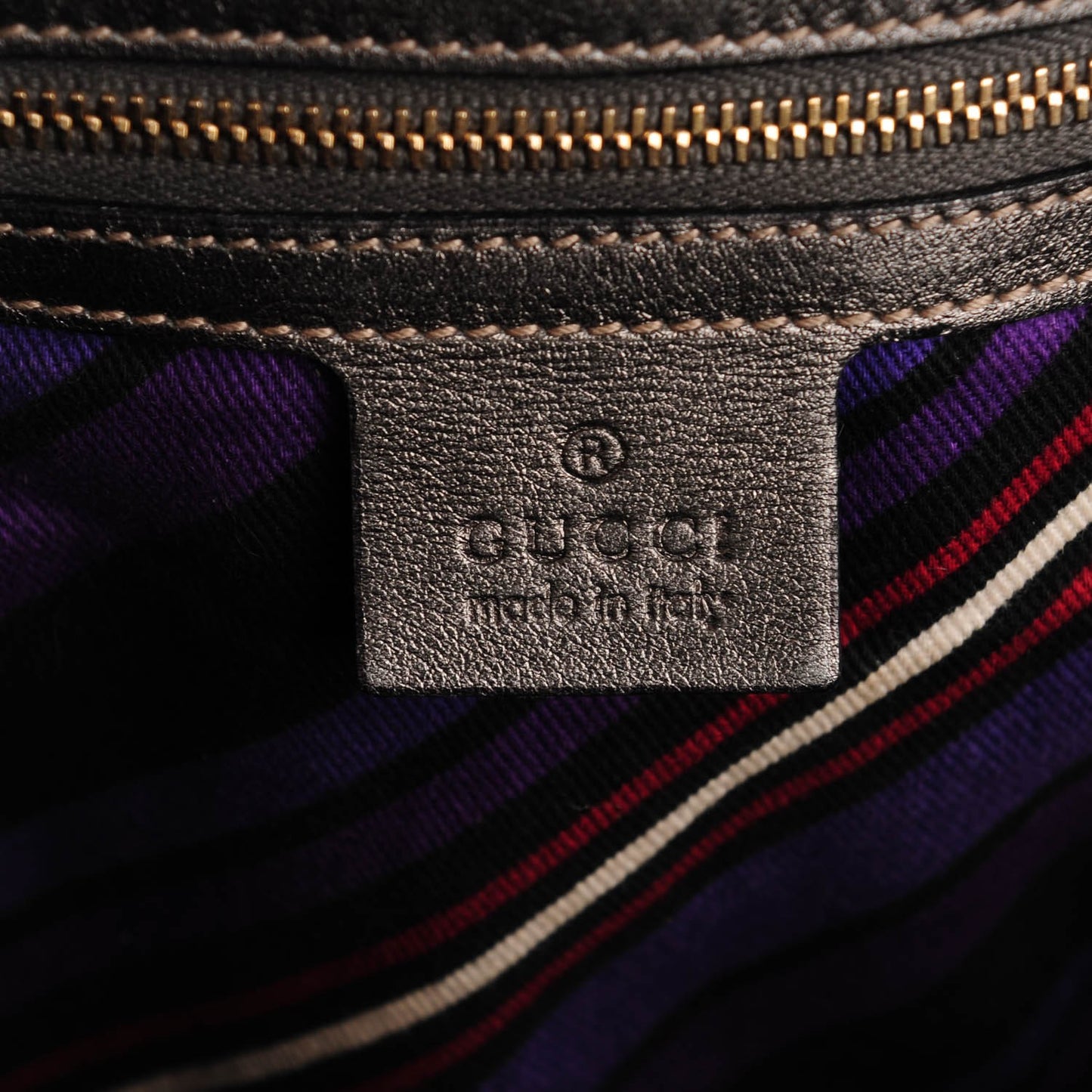 Guccissima Britt Tassel Shoulder Bag Gunmetal