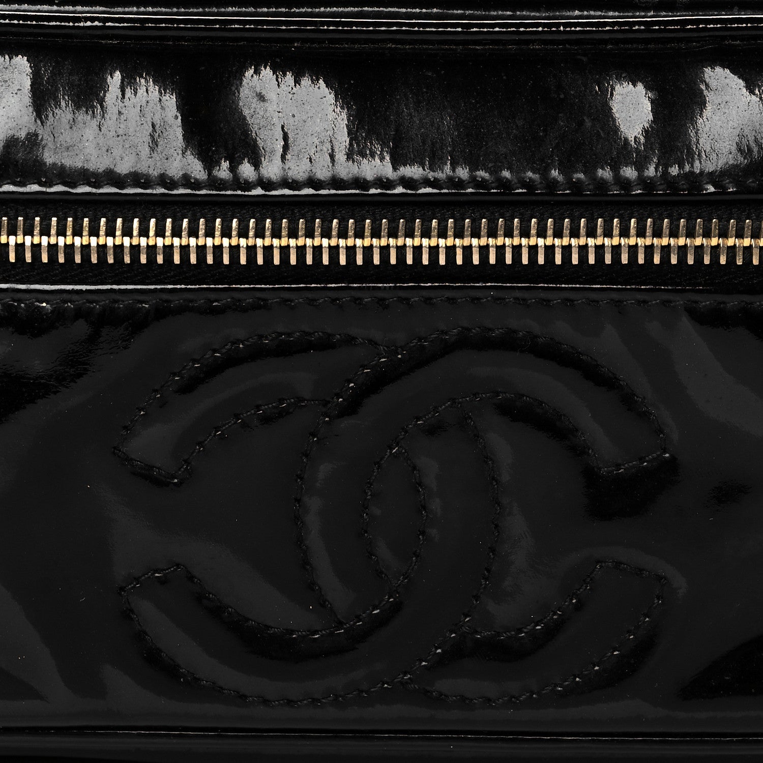 Chanel Patent Vanity Cosmetic Case Black 7 of 11