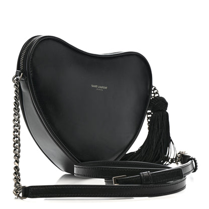 Saint Laurent Calfskin Heart Monogram Crossbody Black 3 of 11