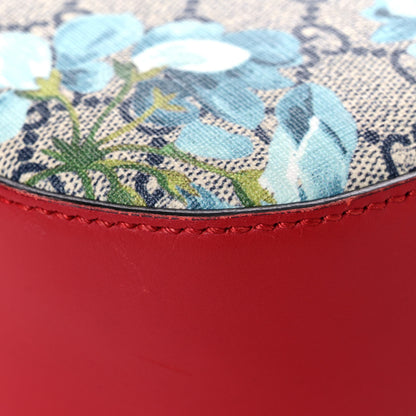 Gucci GG Supreme Monogram Blooms Mini Chain Shoulder Bag Beige Blue Navy Hibiscus Red 10 of 16