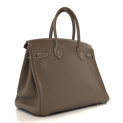 Hermes Taurillon Clemence Birkin 30 Etoupe 3 of 13