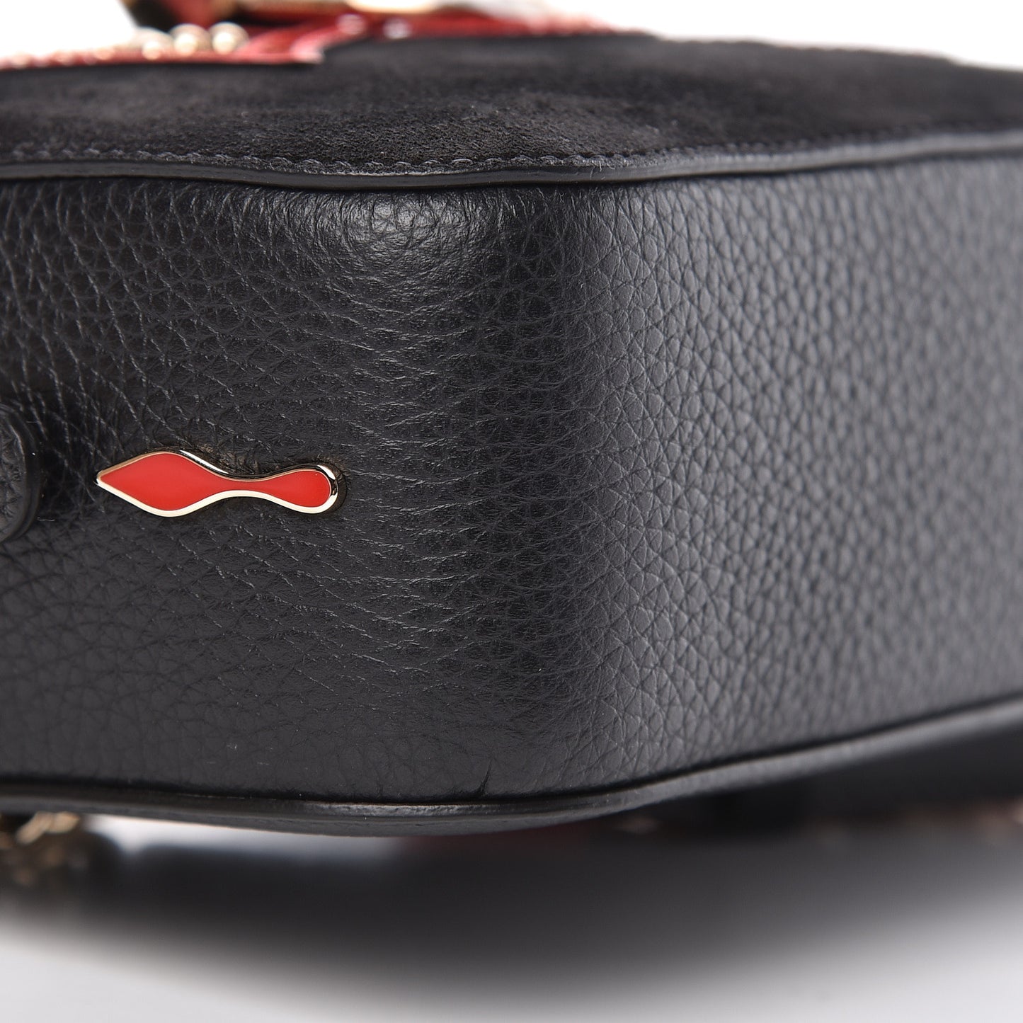 Suede Calfskin Love Rubylou Crossbody Black