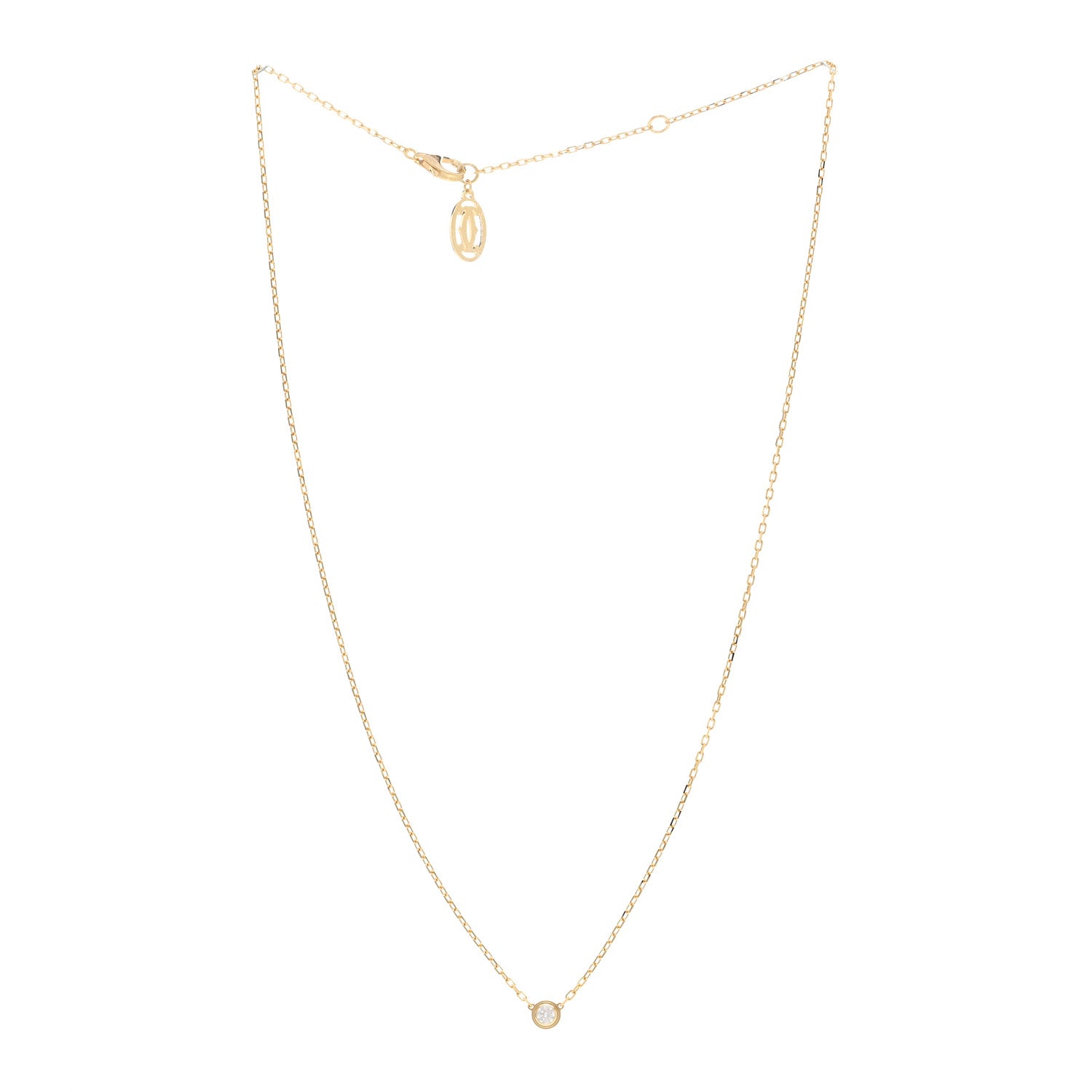 Cartier 18K Yellow Gold Diamond SM D'Amour Pendant Necklace 3 of 5