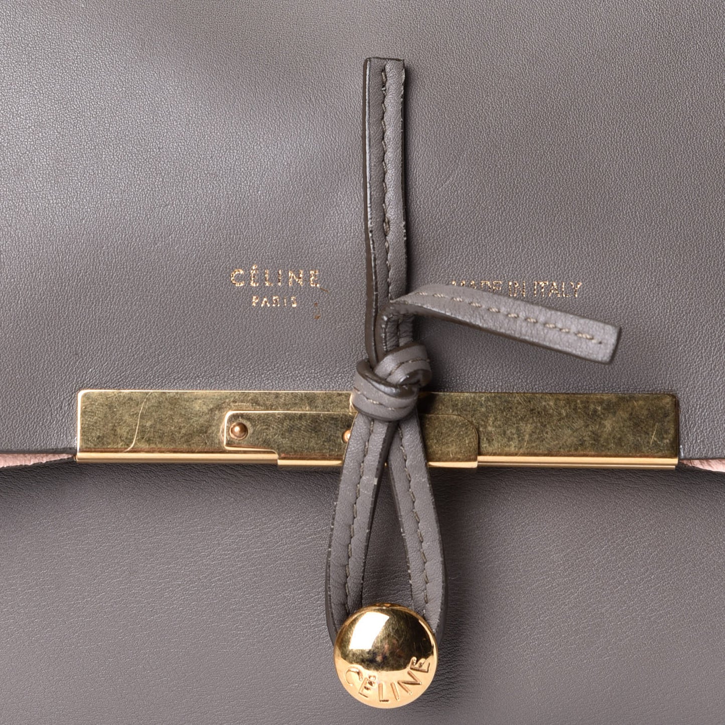 Lambskin Clasp Clutch Foldover Bag Taupe