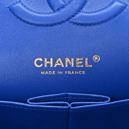 Chanel Iridescent Caviar Quilted Medium Double Flap Blue 6 of 11