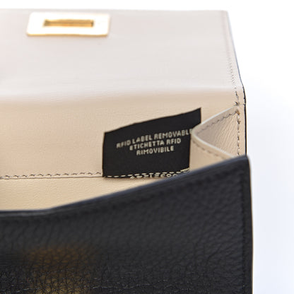 Fendi Cuoio Romano Vitello Grace Micro Peekaboo Tri-Fold Wallet Black Camelia 8 of 9
