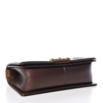 Chanel Metallic Patent Calfskin Quilted Medium Boy Flap Brown 4 of 9