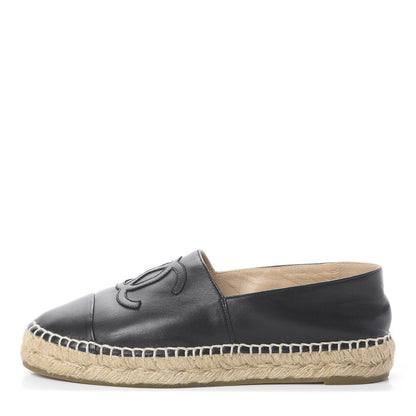 Chanel Lambskin CC Espadrilles 36 Black 1 of 7