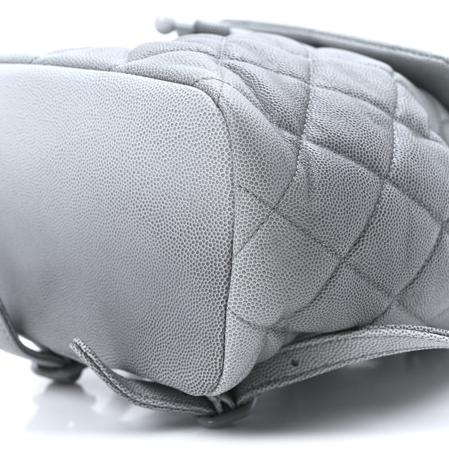 Chanel Shaded Caviar Quilted Lacquered CC My Everything Drawstring Backpack Dark Grey Light Grey 10 of 10